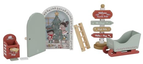 Little Dutch 4871 FSC Holz Wichtel Weihnachtstür-Set - Weihnachten