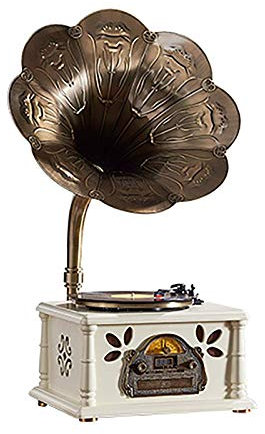 UQACHG Fonógrafo gramófono Retro, Altavoz, Tocadiscos de Vinilo Antiguo, Bluetooth, USB, Adornos de Radio Vintage, gramófono Vintage