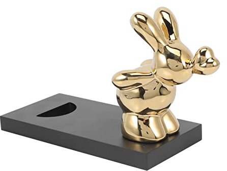 PHENOFICE Casier à Vin Lapin Refroidisseur De Vin Étagère Fabricant Rouge Distributeur Titulaire Bière Boire Vin De Comptoir Rester Intéressant Bouteille Infuseur Porcelaine Blanche Golden