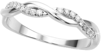 JTC LTD 9K Natural Diamond Infinity Twist Full Eternity Ring – 0.25Ct Real Diamond Stackable Band for Women | White, Yellow or Rose Gold Crafted for Shine