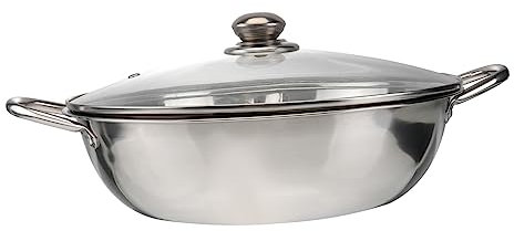 Alipis Pentola Multifunzione per Induzione Acciaio Inossidabile con Design Due Scomparti per Gusti Diversi per Cucinare Famiglia Amici