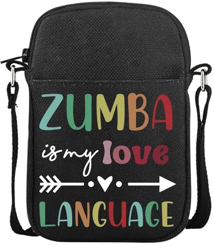 Zumba Lover gift Zumba Teacher Appreciation Gift Zumba Is My Language Zipper Crossbody Bag (Zumba CR)