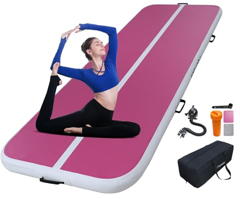 Bomsea Tumbling Matten-Turnmatte Airtrack Aufblasbare Turnmatte Gymnastikmatte Aufblasbar für Zuhause Air Matte Turnen (2M/3M/4M/5M/6M zur Auswahl)