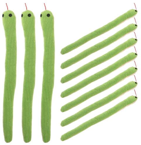 DOITOOL 10-teiliges Schlangen-Katzenspielzeug: Lebensechtes Schlangen-Katzenspielzeug – Simulationstier-Requisite – Aus Cordstoff gefüttertes Kauspielzeug für das Zähneknirschen von Kätzchen