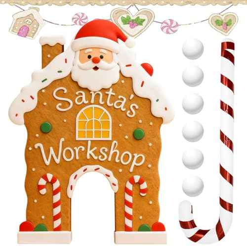 Urlaubs-Minigolf-Spielzeug, Gingerbread Candy Course-Set für drinnen und draußen, Familienspiel | Tragbares Weihnachts-Aktivitätsset, unterhaltsame Unterhaltung für Partys, Feiertage