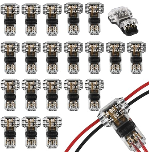 20 Pcs Speaker Wire Connectors, 12V Wire Connectors and T Tap Connectors, Connectors for Secure Electrical, 0.66 x 1.14 Inch 3 Way Wago