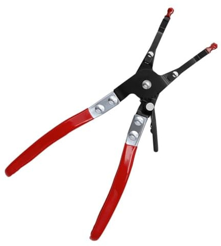 Wlinfetity Kfz-Schweißzange für Fahrzeug-Löthilfe, Stahldrahthaltewerkzeug mit multifunktionaler Nase, rot, 30 x 7 x 2 cm