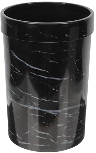 OUNONA Papelera Grande sin Tapa Textura de Mármol Cubo de Basura de Plástico para Cocina y Baño Contenedor de Residuos de 25 Galones Diseño Europeo Redondo para Hogar y Oficina