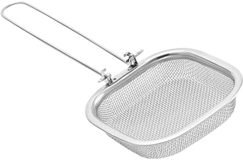 Toyvian Colador de Aceite de Acero Inoxidable Plegable, Espumadera para Freír Malla Fina, Cesta para Freír Papas y Pollo, Utensilio Cocina Resistente y Fácil de Limpiar, 1 Pieza