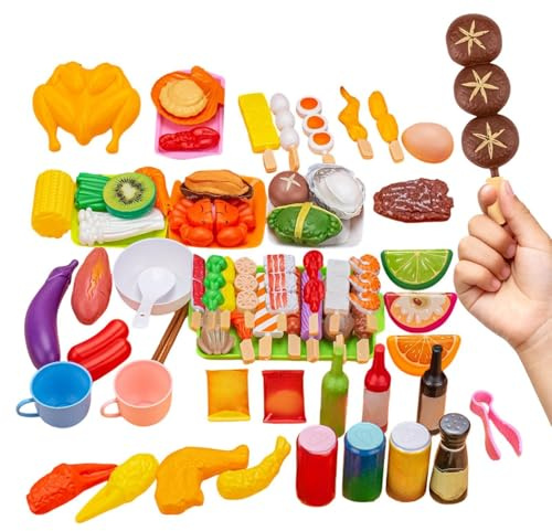 Kids Grill Playset - Complete Educational Interactive Kitchen Accessories,Kids Grill Playset Food Toy,for Prechoolers Kindergarten Students Boys Girls Daughter