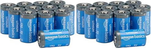 Amazon Basics - Paquete de 24 Pilas de Litio CR2 de Larga duración, 800 mAh, 3 voltios