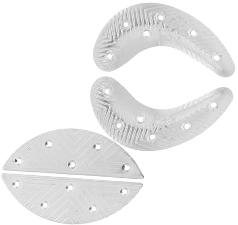 UKCOCO 2 Paires de Protège-talons Métalliques pour Chaussures, Plaques Anti-usure en Fer, Semelles de Talon de Remplacement, 4 Pièces Demi-lune et Croissant, Protection Solide pour