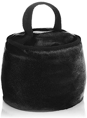 COM-FOUR® fermaporta con maniglia - extra pesante - fermaporta da 1,8 kg con cuciture rinforzate - accessorio domestico funzionale - blocco freno per finestre e porte (Rotondo - nero)