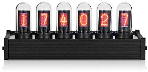EleksTube Modern Digitale IPS Röhren Uhr Großes Display PC-Steuerung DIY Home Décor Tube Clock, LED-Uhr, Digital Retro Vintage Uhr (schwarz)