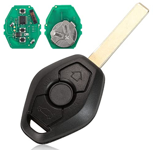Heart Horse 433Mhz 3 Tasten Auto Fernbedienung Schlüssel mit ID46 Chip und Batterie für BM-W 3 5 7 Serie E46 E60 E83 E53 E36 E38 Autoschlüssel Gehäuse mit HU92-Klinge (Kompatibel mit:CAS2 System)