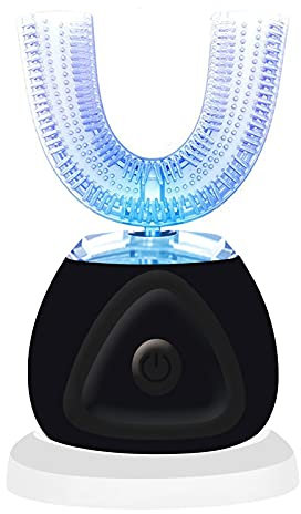 Xiarden Spazzolino da denti automatico automatico a forma di U 360 con luce blu sbiancante per adulti
