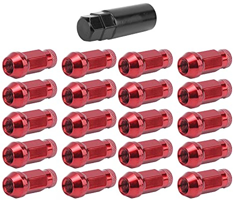 Radmutter, 20 Stück M12x1,5 Gewinde Hochfest 50BV30 Legierter Stahl Rote Radmuttern