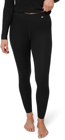 DANISH ENDURANCE Merino Wool Thermal Leggings 180g/m² Midweight, for Winter Sports, Warm Base Layer Tights, Black, L