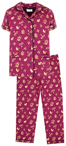Harry Potter - Personalised Pyjamas For Kids, Long Sleeve Pyjama Top & Long Trousers Set - 100% Cotton - Official Merchandise - PJs With Personalised Name Red