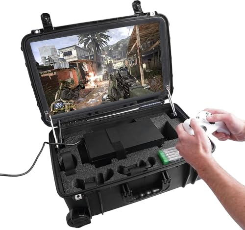 Case Club Xbox Series X or S Pro Portable Gaming Station with Built-in 24 1080p Monitor, Cooling Fans. Fits Console, Controllers, & Games, which are NOT Included 1MS / 144 Hertz