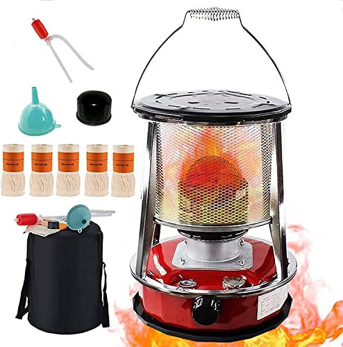 YLFC Estufa De Petróleo De 4,6 L para Uso En Interiores, Calentador De Petróleo Portátil con Protección contra Caídas, Calentador De Petróleo con 5 Mechas, Extinción Automática
