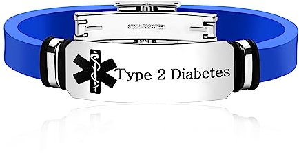 Uloveido Personalisiertes medizinisches Notfall-Armband | Silikon-Armband Medizinisches ID-Armband für Damen Herren, M, Silikon, Kein Edelstein