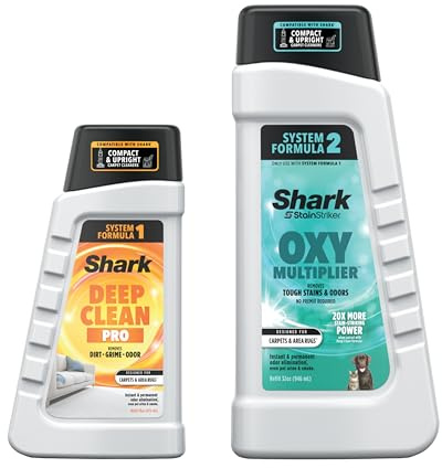 Shark PXCMBUNDLE StainStriker Complete Bundle for Shark StainStriker portable cleaners, for carpets & area rugs, instantly eliminates odors, 32oz OXY Multiplier and 16oz Deep Clean Pro