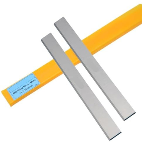 JWOO 2 Stück HSS-Hobelmesser Nachschärfbare Dickenhobelmesser 410 x 30 x 3 mm Holzbearbeitungs-Elektrowerkzeugzubehör