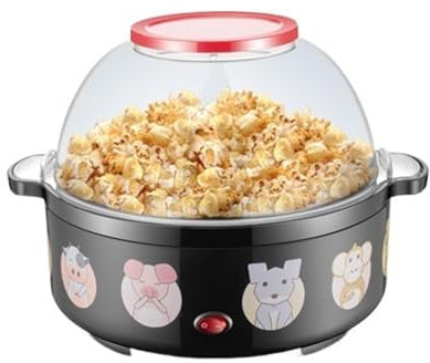 WAOCEO Popcorn machine Automatic Stirring Popcorn Maker Electric Hot Oil Popcorn Machine Great for Home Party Kids Popcorn maker (Color : A)