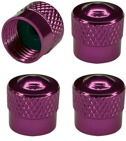 cyclingcolors 4x Cappucci delle valvole cappuccio valvola pneumatici Auto Bici Moto Schrader Aluminium, Viola