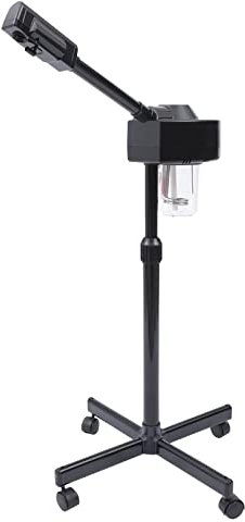 Evaporatore viso con o, vaporizzatore viso per sauna facciale, timer per studio cosmetico, con schermo LCD, ugello girevole a 360°, 600 ml, 750 W, nero