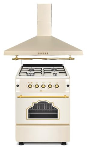 SOLTHERMIC COMBO PACK CREMA RÚSTICO COCINA GAS F5S40G2C CREMA RÚSTICA + CAMPANA H60P CREMA / 50 CM/GRAN CAPACIDAD DE EXTRACION/BAJO CONSUMO/ALTA GAMA