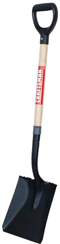 Craftsman 20-Inch Heavy Duty Wood-Handled Square Point Transfer Shovel with D-Grip for Digging, Spreading Mulch, Laying Sod, Moving Landscape Materials