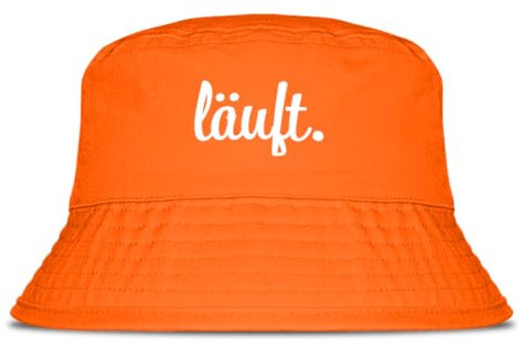 Prozente Momente Läuft - Fischerhut | Anglerhut | Sonnenhut | Sommer | Malle | lustige Sprüche | OneSize | Malle | Urlaub | Orange