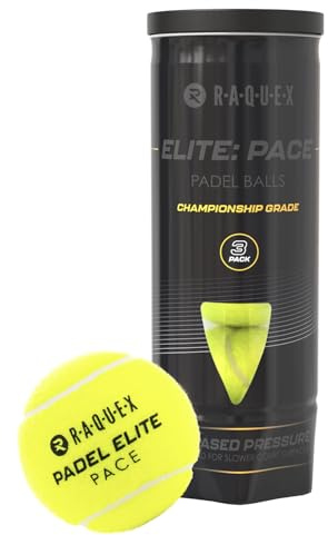 Raquex Balles de Padel Elite — Tube de 3 — Options à Deux Vitesses — Balles de Padel Elite, Vitesse Standard. Élite : balles Pace Padel Pro pour Un Jeu Plus Rapide.