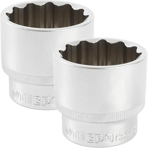 TECPO 2x Vielzahn Steckschlüssel Nuss 1/2 Zoll Nüsse 36mm 12-Kant Stecknuss
