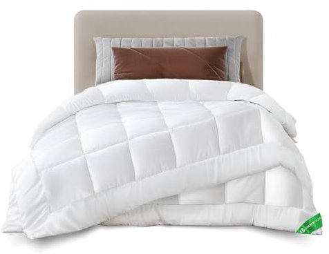 vounot® Couette 4 Saisons 135x200 cm 3 en 1-200g/m²+ 300g/m²= 500g/m² Couette Hiver en Microfibre Couverture Douce avec Rembourrage Moelleux Certifiée Oeko-Tex Blanc