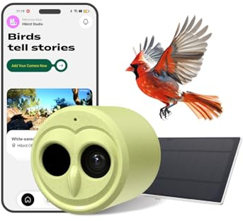 Hibird 4K HD Smart Bird Feeder Kamera, solarbetrieben, 2.4G/5G Dual WiFi, 6X Zeitlupenvideo, KI identifiziert 10.000+ Arten