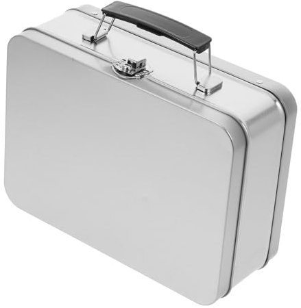 WEKADRIN Retro Metall Lunchbox Mit Griff Und Sicherem Schnappverschluss Langlebiger Handgehaltener Lunchbox-behälter Für Vielseitige Aufbewahrung Von Snacks Und Speisen Geräumiger Vintage