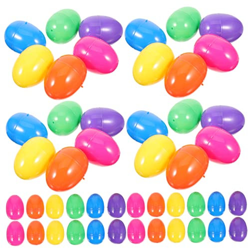 TOBBOMEY 50pezzi Uova di Pasqua Decorative Vuote Uova Riempibili Plastica per e Decorazioni Pasquali Colorate per Eventi e Regali di Pasqua