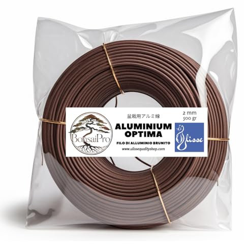 ULISSE® BonsaiPro Aluminium Optima - Bonsai-Draht brüniert - formbar und widerstandsfähig - verschiedene Durchmesser - 500 g - zum Formen und Korrigieren der Form von Zweigen - Professionelle