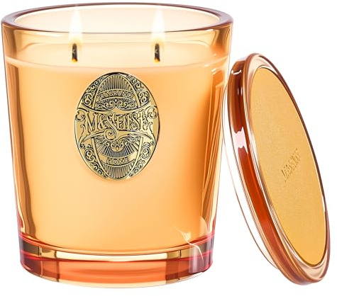 M&SENSE Duftkerze Groß Basilikum-Ingwer|560g Duftkerzen im Glas Natürliche Soja-Kerze|2-Docht,110 Stunden Brenndauer|Kerzengeschenke für Weihnachts,Geschenke für Frauen