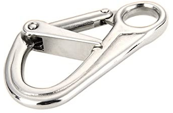 KENBT Acero Inoxidable Doble Seguro Resorte Grillete Gancho Hebilla 110 * 65 Mm Montañismo Marino Al Aire Libre Y Accesorios De Hardware De Escalada En Roca,Alta Durabilidad