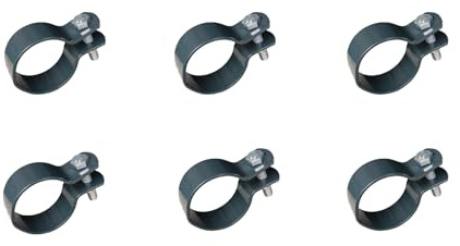 Abrazadera de valla de 38 mm, abrazadera para postes, abrazadera de fijación, antracita para valla de malla de alambre, 6 unidades
