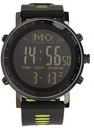 Drfeify Orologio da Pesca Digitale, Resistente e Leggero, Altimetro con Tracciamento della Pressione dell'Aria, RUBBER e ACIERO Inox, For Escursionisti, Camping, Pesca, Montagna, Sport Esterni