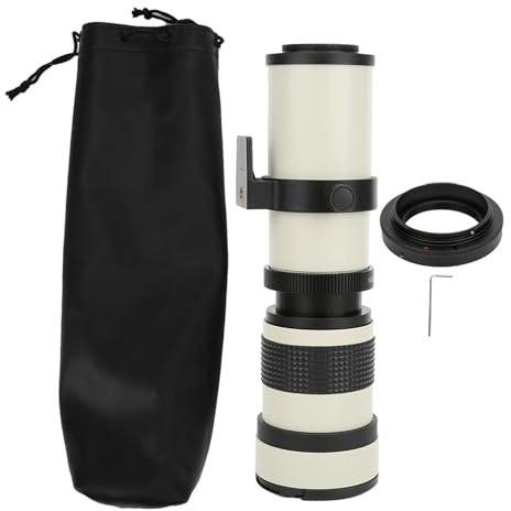 Lente Teleobjetivo Manual 420-800mm F / 8.3-16 para Montura, Zoom Super Telefoto, Cuerpo de Aleación de Aluminio Blanco -, Multi - Revestimiento Óptico, Ideal p