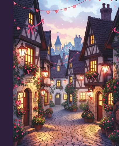 Romantic Village Streets Handwriting Practice Notebook – 100 Pages, Learning to Write Paper