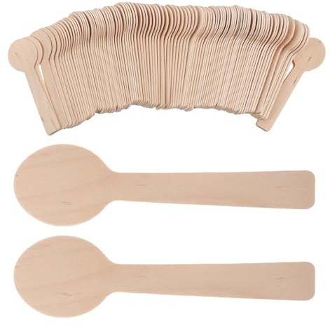 WEKAMOS 100 Piezas Unidades Cucharillas Mini de Madera de Cucharas Pequeñas para Mermelada Especias Miel Postres Condimentos Azúcar Cucharas de Madera para Tarros Uso Restaurante Hogar