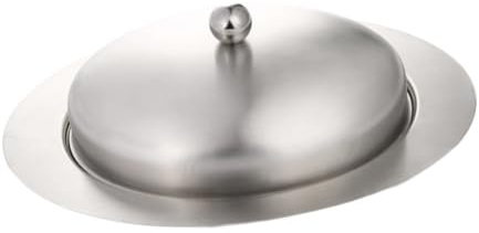 TOYANDONA Mantequillera de Acero Inoxidable Ovalada con Tapa y Base Antideslizante para Mantener la Mantequilla Cocina