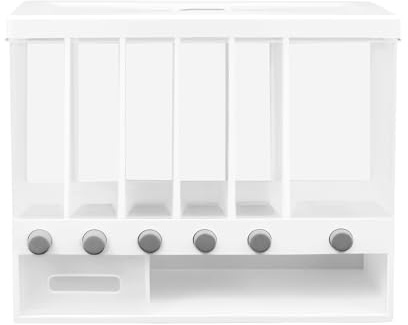 Distributeur de céréales de cuisine - 10 kg - Distributeur de nourriture sèche - Récipient mural blanc - Récipient de stockage de farine - Couvercle amovible - Double utilisation - Boîte de rangement